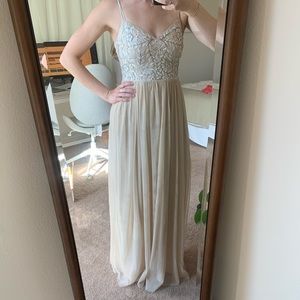 BHLDN Elowen blush/beige dress (US 6)